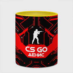 Кружка 3D CS:GO - Денис, цвет: 3D-белый + желтый — фото 2