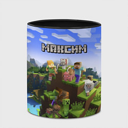 Кружка 3D Майнкрафт: Максим, цвет: 3D-белый + черный — фото 2