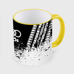 Кружка 3D Audi: Black Spray, цвет: 3D-желтый кант