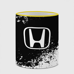 Кружка 3D Honda: Black Spray, цвет: 3D-желтый кант — фото 2