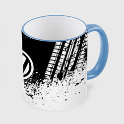 Кружка 3D Volkswagen: Black Spray, цвет: 3D-небесно-голубой кант