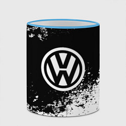 Кружка 3D Volkswagen: Black Spray, цвет: 3D-небесно-голубой кант — фото 2