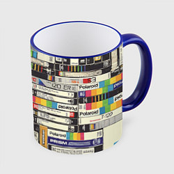 Кружка 3D VHS-кассеты, цвет: 3D-синий кант