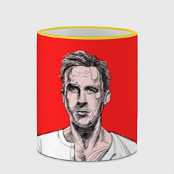 Кружка 3D Райан Гослинг, цвет: 3D-желтый кант — фото 2