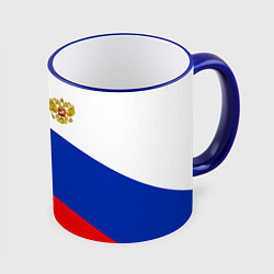 Кружка 3D Russia: Geometry Tricolor, цвет: 3D-синий кант