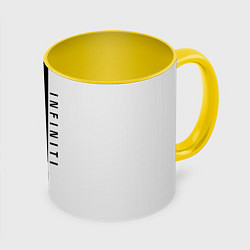 Кружка 3D Infiniti: B&W Lines, цвет: 3D-белый + желтый