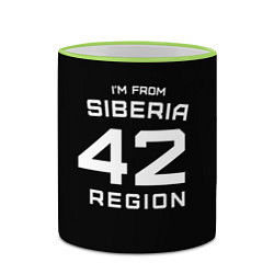 Кружка 3D Im from Siberia: 42 Region, цвет: 3D-светло-зеленый кант — фото 2