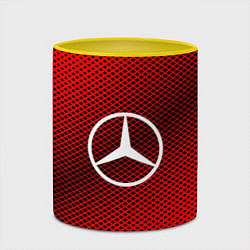 Кружка 3D Mercedes: Red Carbon, цвет: 3D-белый + желтый — фото 2