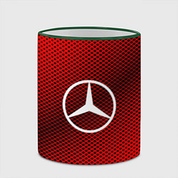Кружка 3D Mercedes: Red Carbon, цвет: 3D-зеленый кант — фото 2