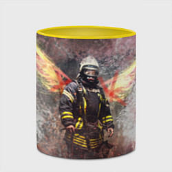 Кружка 3D Пожарный ангел, цвет: 3D-белый + желтый — фото 2