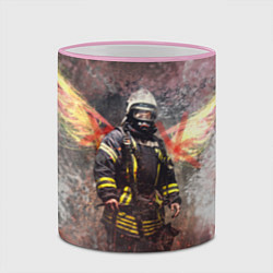 Кружка 3D Пожарный ангел, цвет: 3D-розовый кант — фото 2