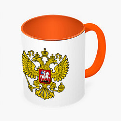 Кружка 3D Russian Patriot, цвет: 3D-белый + оранжевый