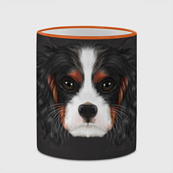 Кружка 3D Cavalier King Charles, цвет: 3D-оранжевый кант — фото 2