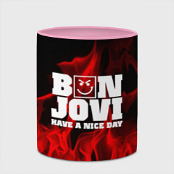 Кружка 3D Bon Jovi: Have a nice day, цвет: 3D-белый + розовый — фото 2