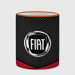 Кружка 3D Fiat: Grey Carbon, цвет: 3D-оранжевый кант — фото 2