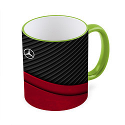 Кружка 3D Mercedes Benz: Red Carbon, цвет: 3D-светло-зеленый кант