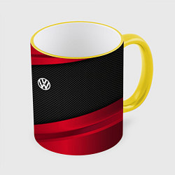 Кружка 3D Volkswagen: Red Sport, цвет: 3D-желтый кант