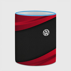 Кружка 3D Volkswagen: Red Sport, цвет: 3D-небесно-голубой кант — фото 2