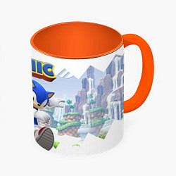 Кружка 3D Sonic Stories, цвет: 3D-белый + оранжевый