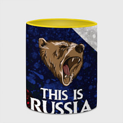 Кружка 3D Russia: Roaring Bear, цвет: 3D-белый + желтый — фото 2