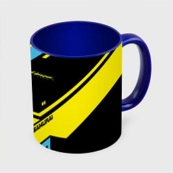 Кружка 3D Cyberpunk 2077: Samurai, цвет: 3D-белый + синий