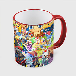 Кружка 3D Pokemon Bombing, цвет: 3D-красный кант