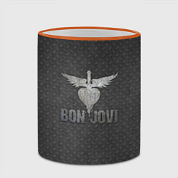Кружка 3D Bon Jovi: Metallic Style, цвет: 3D-оранжевый кант — фото 2