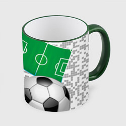 Кружка 3D Русский футбол, цвет: 3D-зеленый кант