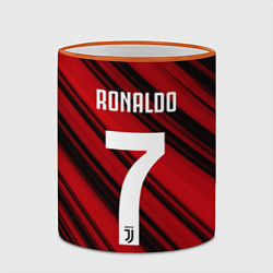 Кружка 3D Ronaldo 7: Red Sport, цвет: 3D-оранжевый кант — фото 2