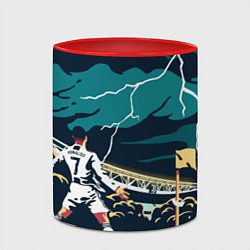 Кружка 3D Ronaldo lightning, цвет: 3D-белый + красный — фото 2