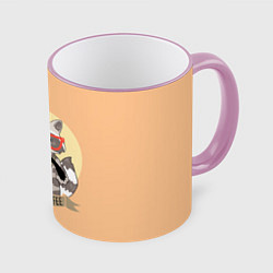 Кружка 3D Raccoon Love Coffee, цвет: 3D-розовый кант