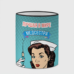 Кружка 3D Медсестра: поп-арт, цвет: 3D-черный кант — фото 2