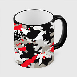 Кружка 3D Khabib Nurmagomedov: Red Camo, цвет: 3D-черный кант