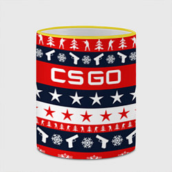 Кружка 3D CS:GO New Year, цвет: 3D-желтый кант — фото 2