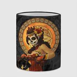 Кружка 3D Мексиканка - стиль Калавера Катрина, цвет: 3D-черный кант — фото 2