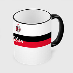 Кружка 3D AC Milan: White Form, цвет: 3D-черный кант