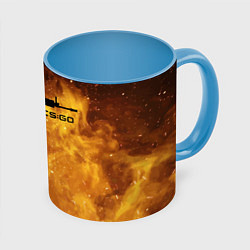 Кружка 3D CS:GO Dark Fire, цвет: 3D-белый + небесно-голубой