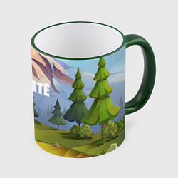 Кружка 3D Fortnite: Forest View, цвет: 3D-зеленый кант