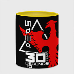 Кружка 3D 30 Seconds to Mars, цвет: 3D-белый + желтый — фото 2