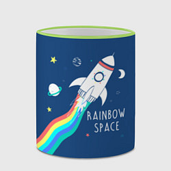 Кружка 3D Rainbow Space, цвет: 3D-светло-зеленый кант — фото 2