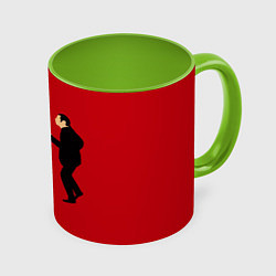 Кружка 3D Криминальное чтиво, цвет: 3D-белый + светло-зеленый