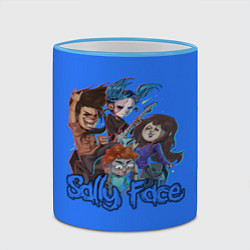 Кружка 3D Sally Face: Rock Band, цвет: 3D-небесно-голубой кант — фото 2