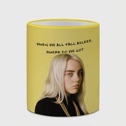 Кружка 3D Billie Eilish: Where Do We Go?, цвет: 3D-желтый кант — фото 2