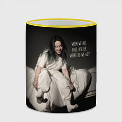 Кружка 3D Billie Eilish: Bad Guy, цвет: 3D-желтый кант — фото 2