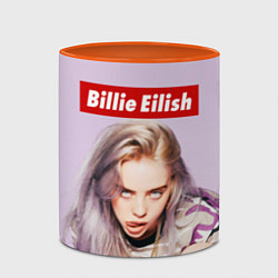 Кружка 3D Billie Eilish: Bored, цвет: 3D-белый + оранжевый — фото 2