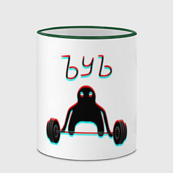 Кружка 3D ЪУЪ СЪУКА КАЧОК, цвет: 3D-зеленый кант — фото 2