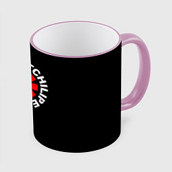 Кружка 3D Red Hot chili peppers logo on black, цвет: 3D-розовый кант