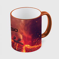 Кружка 3D CS GO logo abstract style, цвет: 3D-оранжевый кант
