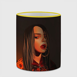 Кружка 3D Billie Eilish: Red Head, цвет: 3D-желтый кант — фото 2