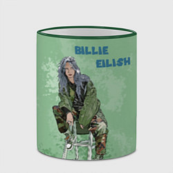 Кружка 3D Billie Eilish: Green Motive, цвет: 3D-зеленый кант — фото 2